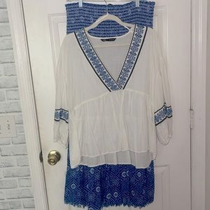 Zara blue Bohemian 2 piece set - size large